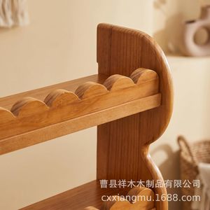 <b>Wall</b>-mounted Wooden Shelf Solid Wood Three-tier <b>Storage</b> Rack <b>Hanging</b> <b>Wall</b> Organizer For Home Decor - Product Image 3