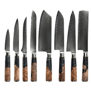 Cuchillo de Chef profesional de acero de Damasco de estilo japonés <span class=keywords><strong>para</strong></span> el hogar y el corte de <span class=keywords><strong>carne</strong></span> y frutas al aire libre - Product Image 5