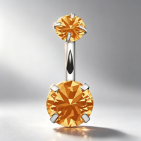 Anneau de nombril en zircon 5A de qualité supérieure, en acier chirurgical 316L, anti-allergique, bijoux de piercing corporel pour accessoires de bikini