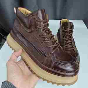 High Quality Horsehide Ankle <b>Boots</b> for Men's Outdoor Hiking-Durable Waterproof Breathable Winter Autumn Style - Product Image 1