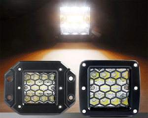 Meshy Đèn Làm Việc Xe Hơi Thiết Kế Đèn Giảm Chấn Khối Lập Phương 3 Inch Đèn Pha DRL 48W Màu Trắng Hổ Phách Cho Xe Hơi Đèn Lái Xe Offroad LED - Product Image 3