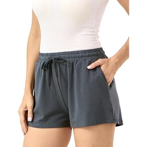 Shorts de pyjama personnalisés pour femmes, taille élastique avec cordon de serrage, shorts de détente avec poches, tissu viscose bambou - Product Image 1