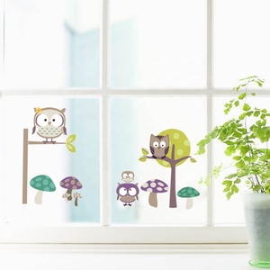 Autocollants Décoration Dessin Animé <span class=keywords><strong>Hibou</strong></span> Conception De Noël <span class=keywords><strong>Film</strong></span> Statique Autocollant Double Face Impression Fenêtre Autocollant Pour Enfants décalcomanie - Product Image 1