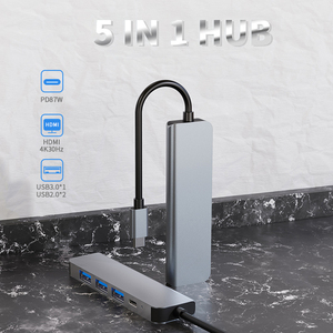 Hub USB Type C 5 en <span class=keywords><strong>1</strong></span> HDMI 4K 30Hz avec USB3.0 USB2.0 SD Station d'accueil 5 en <span class=keywords><strong>1</strong></span> pour <span class=keywords><strong>PC</strong></span> Ordinateur portable Accessoires d'ordinateur Station d'accueil - Product Image 2