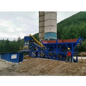 Nouvelle Chine Portable Deux Bacs D'agrégats 60 M3/h Usine De Mélange 2m HZS60 Prêt Électrique Pompe À Béton Mobile Centrale À Béton - Product Image 4