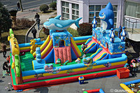 Trampoline gonflable professionnel en PVC en forme de requin / château gonflable pour les enfants de 8 à 13 ans avec souffleur