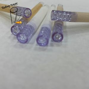 Tube à papier à fumer en verre violet personnalisé, diamètre de la bouche 8MM-10MM, avec une bonne sensation de fumée - Product Image 4