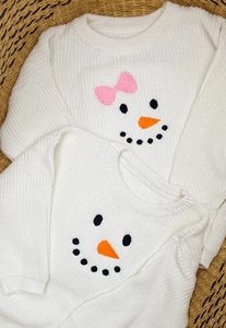 <span class=keywords><strong>Pull</strong></span> en coton 100% pour femme avec logo brodé sur le devant, motif bonhomme <span class=keywords><strong>de</strong></span> neige, <span class=keywords><strong>pull</strong></span> <span class=keywords><strong>de</strong></span> Noël assorti pour les frères et sœurs - Product Image 3