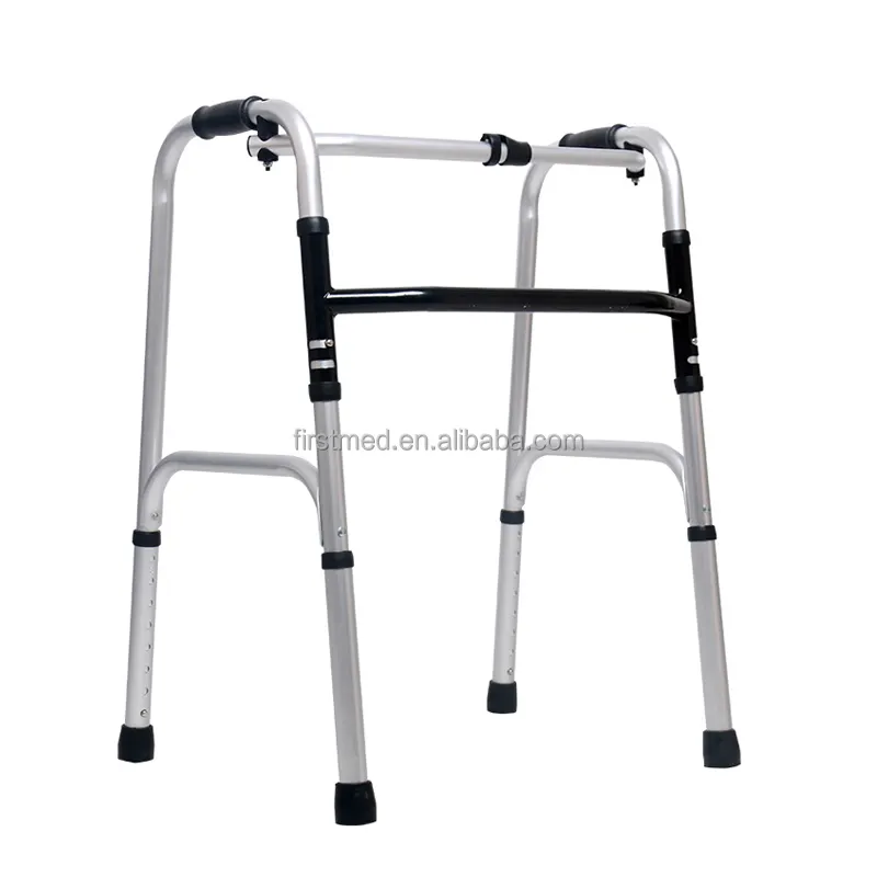 Medical Aluminum Assistive Walker/Height Adjustable Folding Walking Aid Walker Rollator