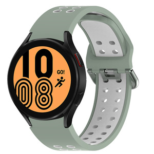 สายรัดข้อมืออัจฉริยะสำหรับ Samsung <span class=keywords><strong>Galaxy</strong></span> <span class=keywords><strong>Watch5</strong></span>/4 40มม. 44มม. สองสีสายนาฬิกาซิลิโคนแนวสปอร์ต - Product Image 2
