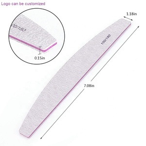 Professional Emery Board Manicure Pedicure Art Tools Custom Logo Double-Sided Nail File Set 180 150 80 100 Grit Nail File