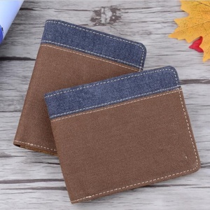 Boshiho New Linen Fabric Mens Front Pocket RFID Slim <b>Wallet</b> RFID Hemp Leather Card <b>Holder</b> - Product Image 4