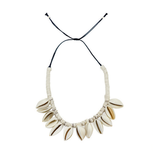 Collier Angelina en coquillages naturels, perles de cauris, cordon réglable, style bohème, bijoux tendance - Product Image 1