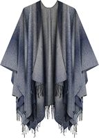 Écharpe longue en acrylique pour l'automne et l'hiver, châle réversible à dégradé de couleurs, franges jacquard, poncho grand format durable et coupe-vent pour l'extérieur
