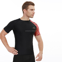 Couleur Rash Vest Surf Rashguard Maillot De Bain Noir Hommes À Manches Courtes Protection UV Rash Guard pour Hommes Conception Personnalisée