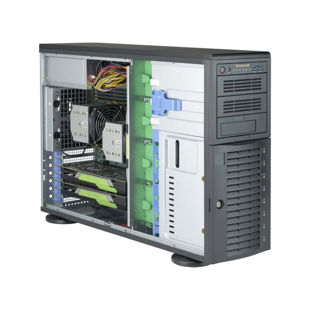 Supmermicro SuperChassis 743AC-1K26B-SQ Tower 4U Quite Workstation Server