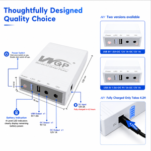 WGPミニUps電源バックアップリチウム電池付き25w 20000mahミニUps 5v 9v <span class=keywords><strong>12v</strong></span> UpsミニWifiルーターとモデム用 - Product Image 2