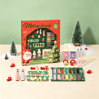 Ensemble de maquillage pour enfants de Noël pour filles, kit de cosmétiques lavables pour enfants, thème Père Noël, boîte cadeau de Noël pour les enfants de plus de 5 ans, jouet de nail art