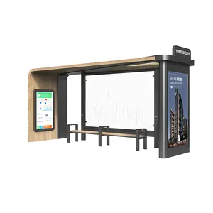 Bus Shelter Outdoor Reasonable Price Outdoor Stainless Steel Smart Bus Shelter