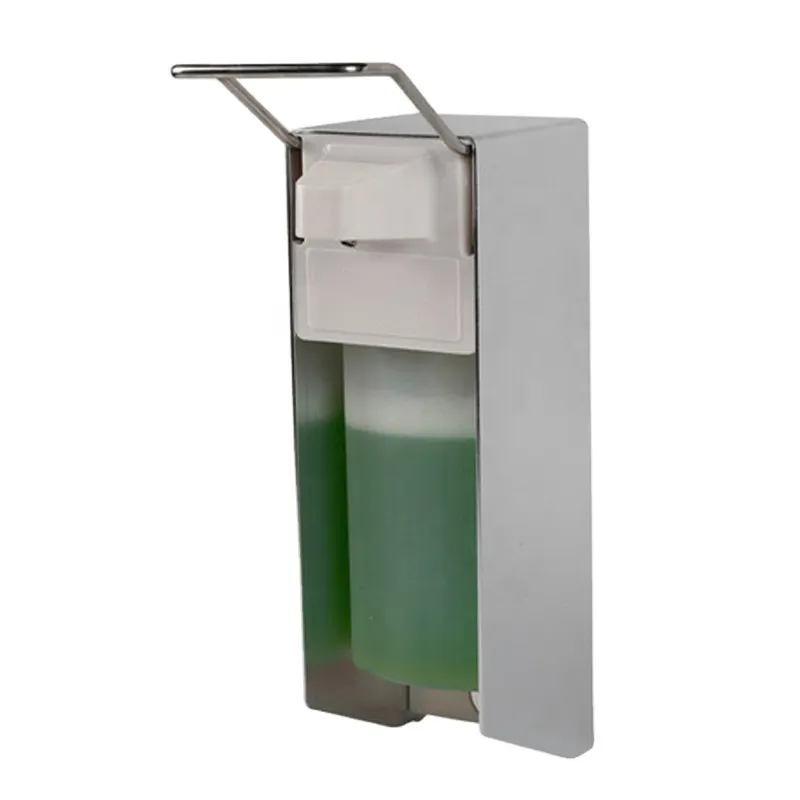 Dispensador de jabón líquido montado en la pared para baño, botella de 1000ml y 500ml con Control de codo de Alcohol