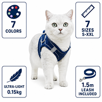 Harnais et laisse réfléchissants écologiques pour chat, en velours doux, anti-évasion, gilet de promenade pour petits chats/chatons, réglable, léger, 7 tailles