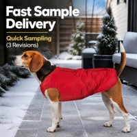 Chaleco Acolchado Rojo para Perro, Ropa Impermeable para Mascotas, Abrigo Térmico con Cuello Alto para Perros Pequeños