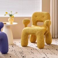 Fauteuil de salon moderne et minimaliste en tissu, motif bonhomme de pain d'épices souriant, style italien, pour enfants