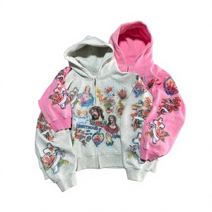 Hoodie Premium Personnalisé Vintage Rétro Gothique Streetwear 100% Coton Imprimé DTG Coupe Boxy Zippé Hiver Oversize - Product Image 1