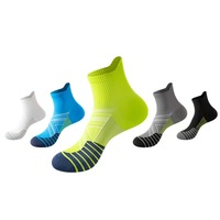 Chaussettes de course à pied anti-humidité pour hommes et femmes, avec compression et soutien de la voûte plantaire, respirantes, pour l'entraînement sportif