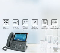 Téléphone IP d'entreprise Fanvil X7 avec écran tactile de 7 pouces, design élégant avec téléphonie de pointe, WIFI BT, téléphone SIP 20 lignes