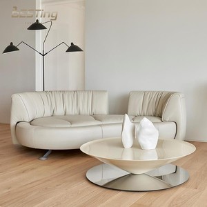 Sofá <span class=keywords><strong>deslizante</strong></span> de 360 ° con espuma viscoelástica-Diseño moderno de cuero de Napa, sofá multifuncional para sala de estar, dormitorio, Oficina - Product Image 1