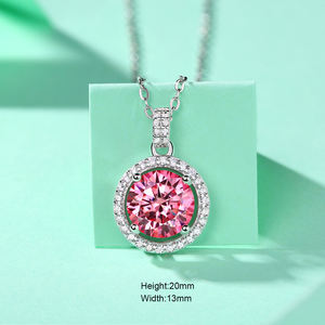 Vente en gros bon marché collier pour femmes 1 carat rubis bijoux en pierre pour mariage et fiançailles collier pendentif en argent 925 - Product Image 2