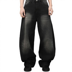 Jeans en denim baggy pour hommes, sur mesure, OEM, taille basse, denim premium pour les marques de streetwear américaines, faible MOQ - Product Image 5