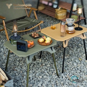 Table pliante en plastique d'extérieur avec hauteur réglable, table de camping légère pour les voyages en voiture et tables de pique-nique portables pour barbecue - Product Image 4