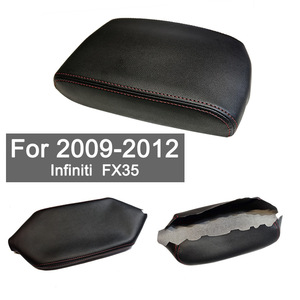 ฝาครอบที่วางแขนอินฟินิตี้ FX35 2009-2012 หนังไมโครไฟเบอร์สีดำป้องกันคอนโซลกลาง - Product Image 5