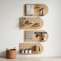 Étagère murale personnalisée avec plaque perforée, présentoir suspendu, étagère en bois, support de rangement