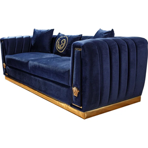 モダンなロイヤルリビングルームソファセットステンレススチールフレーム家具ベルベット房状断面ソファリビングルーム家具 - Product Image 3