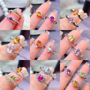 งานแต่งงาน<span class=keywords><strong>โกเมน</strong></span>ธรรมชาติสีทองแบบคลาสสิกสำหรับผู้หญิง925เงินสเตอร์ลิงสำหรับงานปาร์ตี้ - Product Image 4