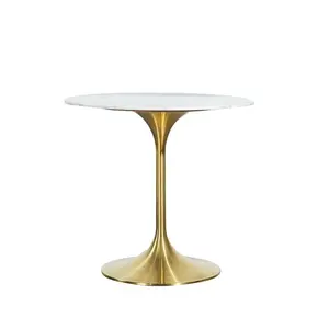 طاولة توليب ذهبية ورخامية مستديرة