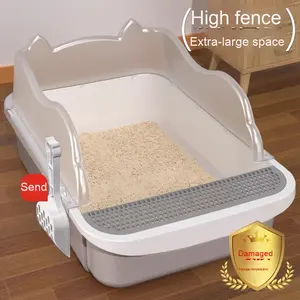 Vente en gros, extra large, bac à litière <span class=keywords><strong>pour</strong></span> chat neuf, toilettes <span class=keywords><strong>pour</strong></span> <span class=keywords><strong>chaton</strong></span> anti-éclaboussures semi-fermées épaissies 20L, fournitures bon marché <span class=keywords><strong>pour</strong></span> chat - Product Image 2