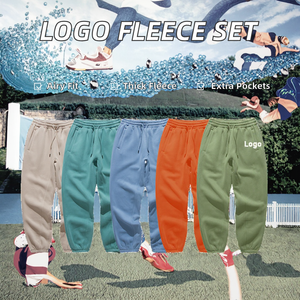 Ensemble sweat-shirt et pantalon de jogging pour homme, en molleton imprimé, style streetwear décontracté, avec logo personnalisé brodé, 100% coton, surdimensionné, respirant - Product Image 2