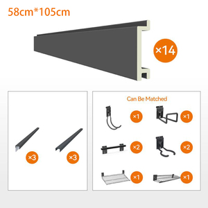 Oem Nhà Để Xe Công Cụ Không Thấm Nước Nhà Lưu Trữ Tường Tổ Chức Phòng Khách Trang Trí Tùy Chỉnh Slat Tường Lưu Trữ Kệ - Product Image 2