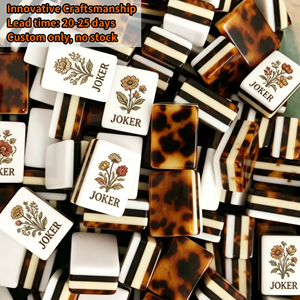 Juego de Mahjong XFL Personalizado de 4 Capas, Estilo Tortuga Hawksbill, Vintage, Retro, de Lujo, Americano, con Fichas Radiantes y Elegantes de Color Ámbar - Product Image 1
