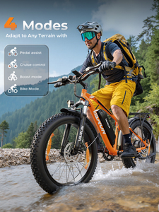 Vélo électrique tout-terrain à pneus larges de 26 pouces, 250W, 48V, 15Ah, autonomie de 120 km, accélérateur à poignée, 7 vitesses, IP65, charge maximale de 150 kg, entrepôt UE, livraison en 3 à 7 jours - Product Image 6