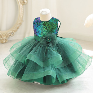 Vestido de cumpleaños para niña, vestidos de niña de flores esponjosas con lentejuelas para bodas, vestido de baile de princesa para niños, vestidos exuberantes para niñas 2023 - Product Image 1