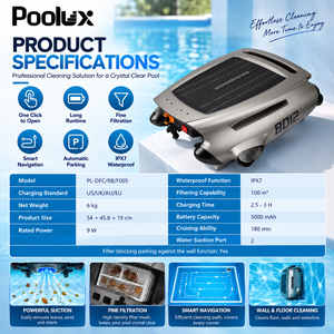 Nettoyeur de <span class=keywords><strong>piscine</strong></span> robotisé Poolux, <span class=keywords><strong>robot</strong></span> de nettoyage de <span class=keywords><strong>piscine</strong></span> automatique sans fil en ABS - Product Image 2