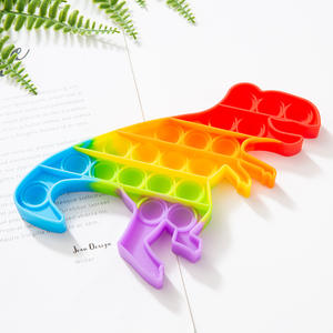 <span class=keywords><strong>Dinosaure</strong></span> sensoriel carré push <span class=keywords><strong>pop</strong></span> itting jouet fidget arc-en-ciel en silicone - Product Image 3