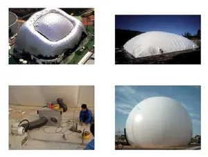 PVDF Tensile Membrane Structure Roof Of Biogas Digester Of Environmental Protection Treatment Center