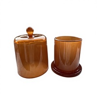Tasse en verre faite à la main d'aromathérapie de bougie de pierre de diffuseur avec le couvercle en verre