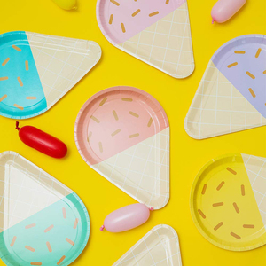 Assiettes en papier biodégradables jetables pour sundae, forme personnalisée, pour fête à la crème glacée - Product Image 6